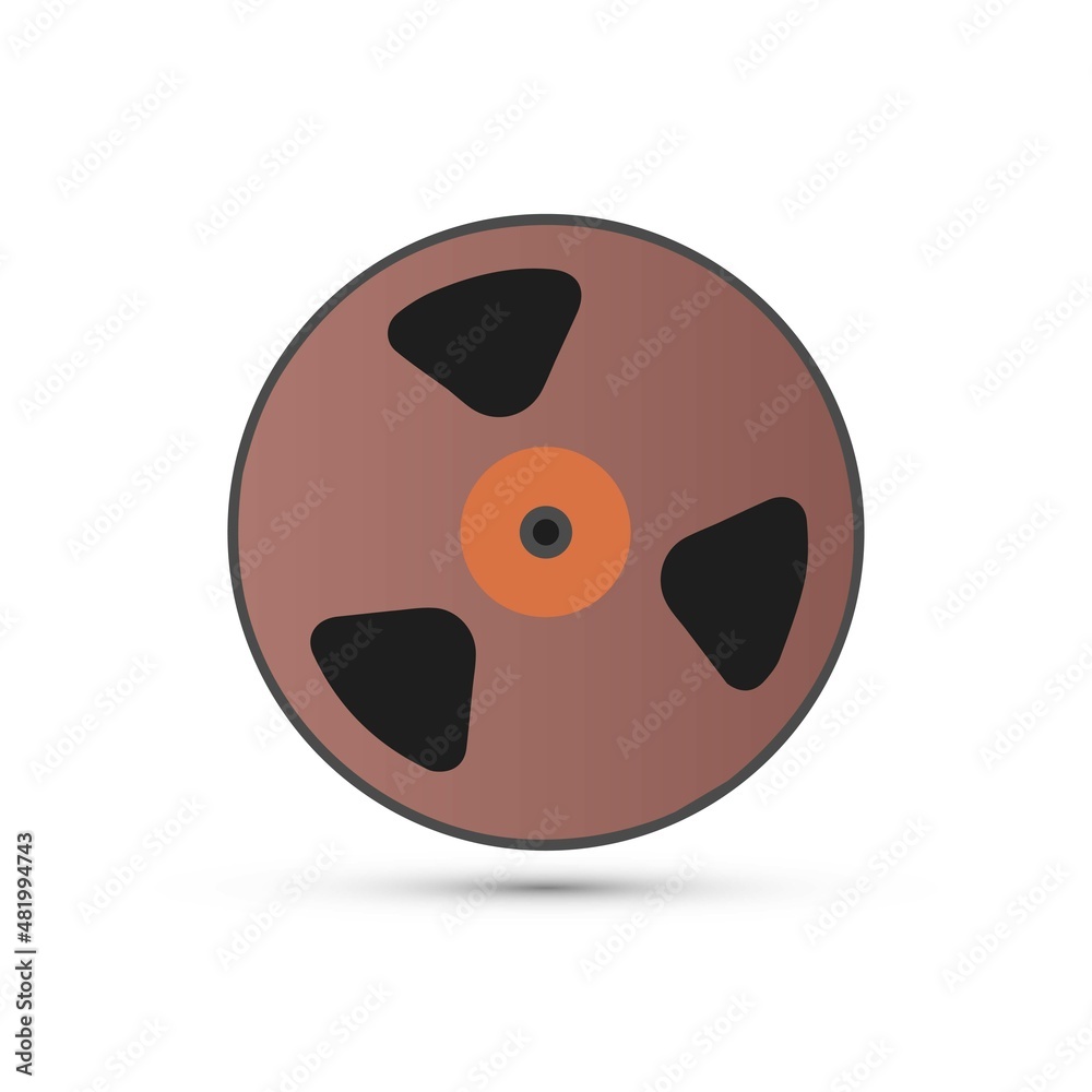 Fototapeta premium Magnetic tape reel on white background