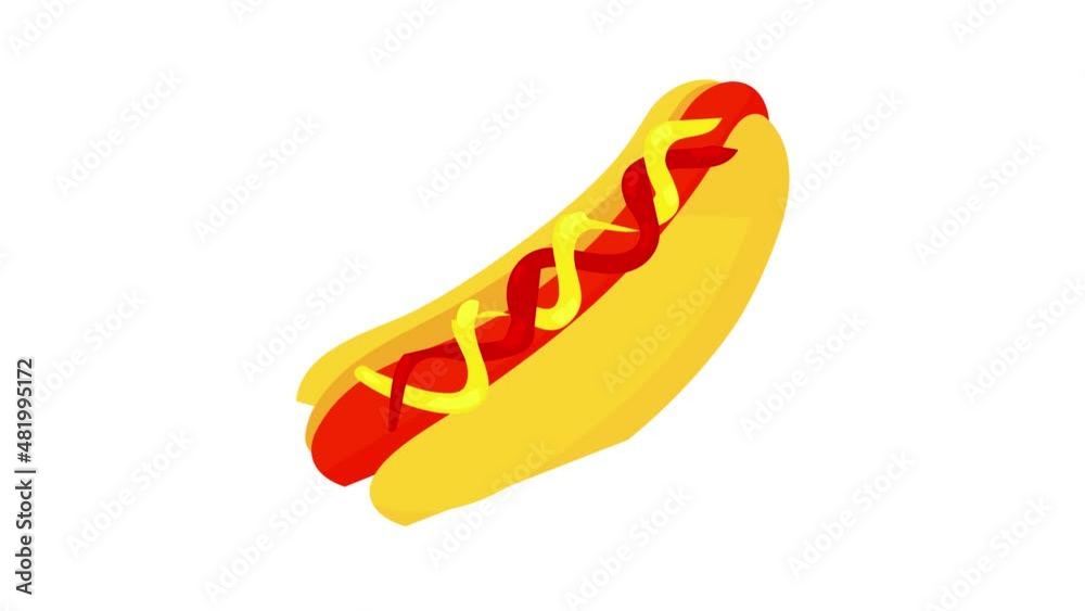 Hotdog icon animation best cartoon object on white background Hotdog icon animation best cartoon object on white background