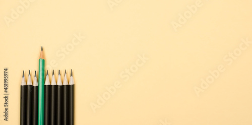 Schilderij op canvas pencils are in a row