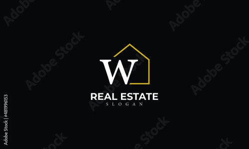 Alphabet W Real Estate Monogram Vector Logo Design, Letter W House Icon Template