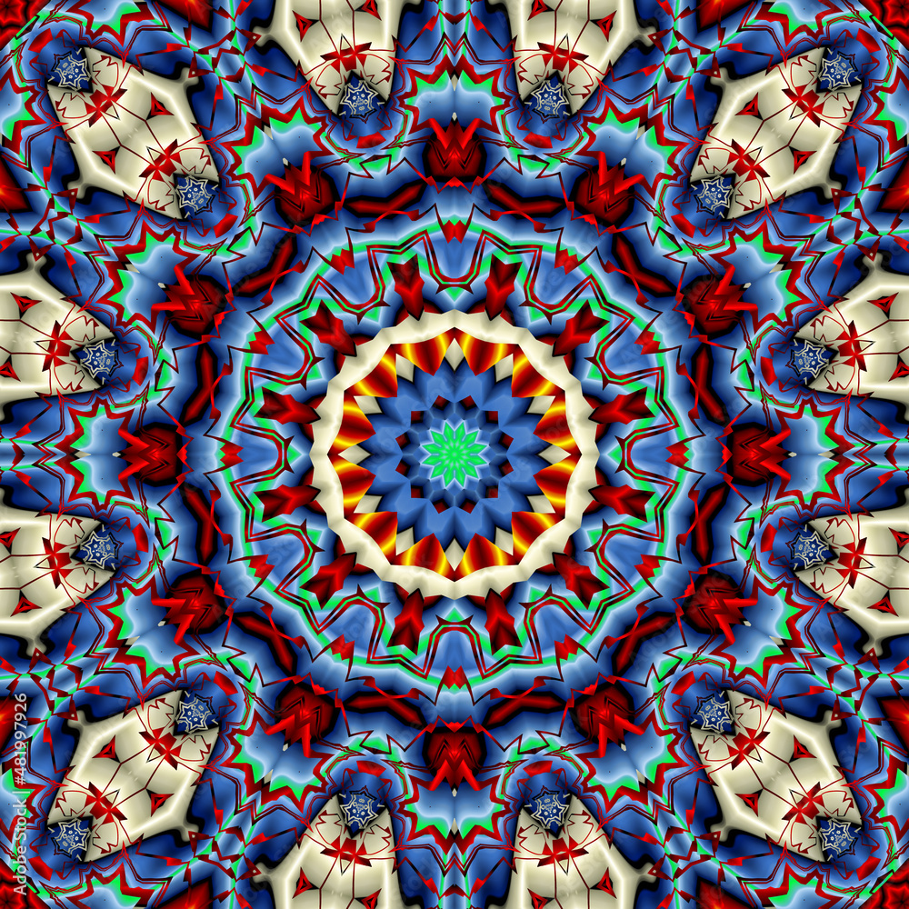Fototapeta premium 3d effect - abstract dodecagon fractal pattern