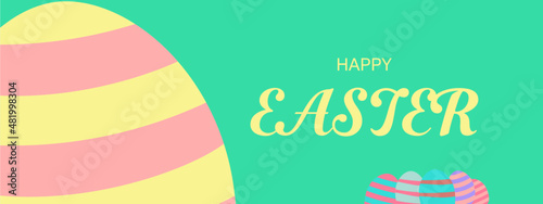 Happy easter background. Easter eggs with different colors, Vector