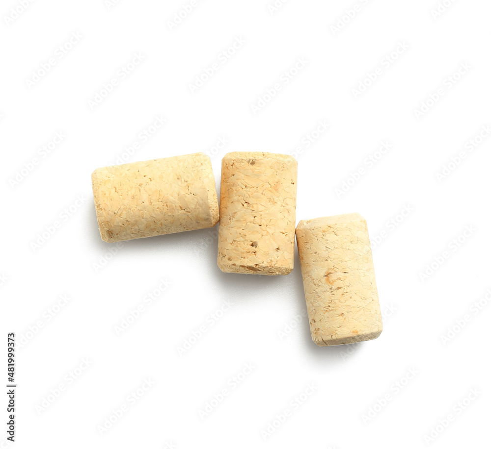 Wine corks on white background Wine corks on white background