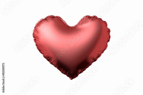 Isolated red heart shape balloon for love romanticism and Valentine's day concept 