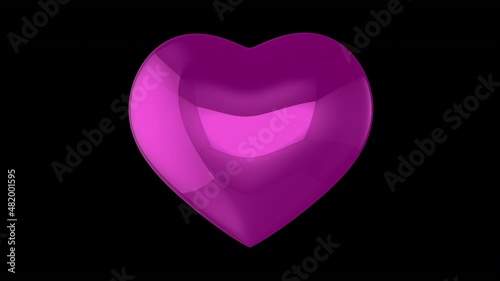 3D Heart Animation, Seamless Loop, Transparent Background(ProRes4444)