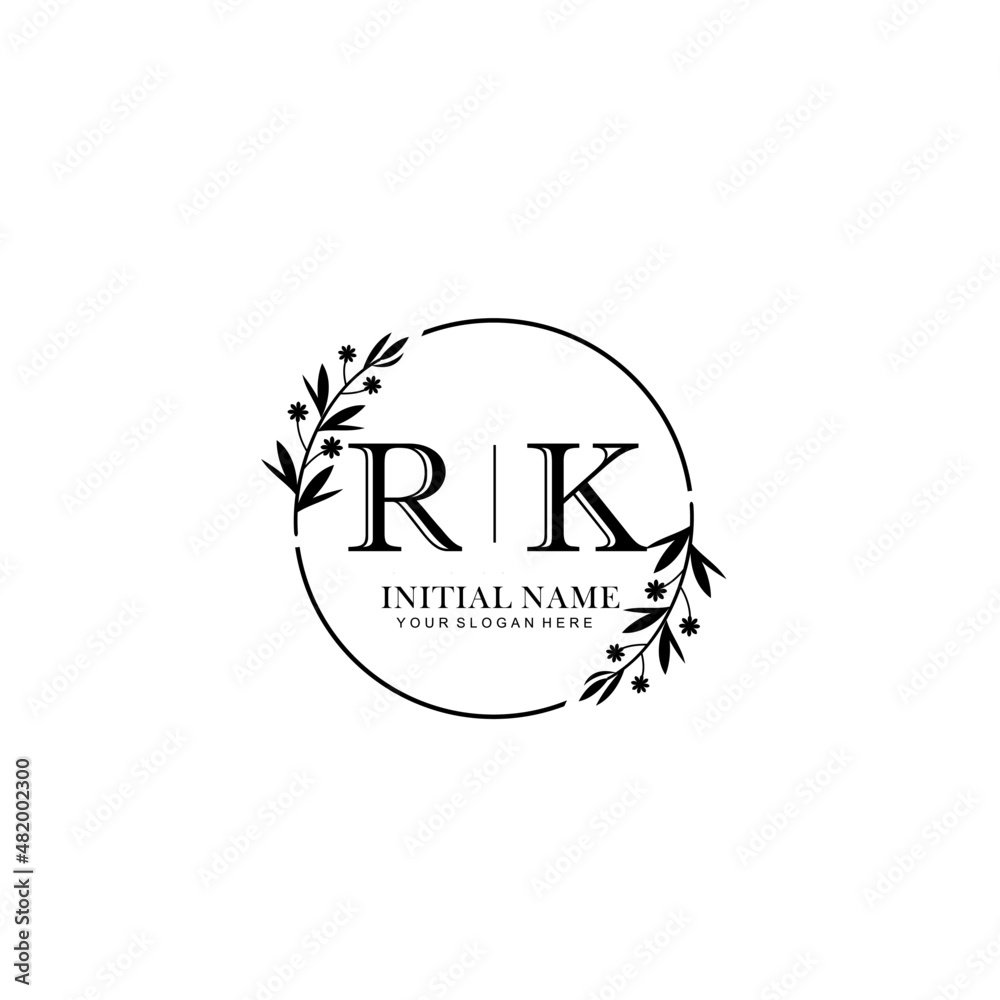 RK Hand drawn wedding monogram logo