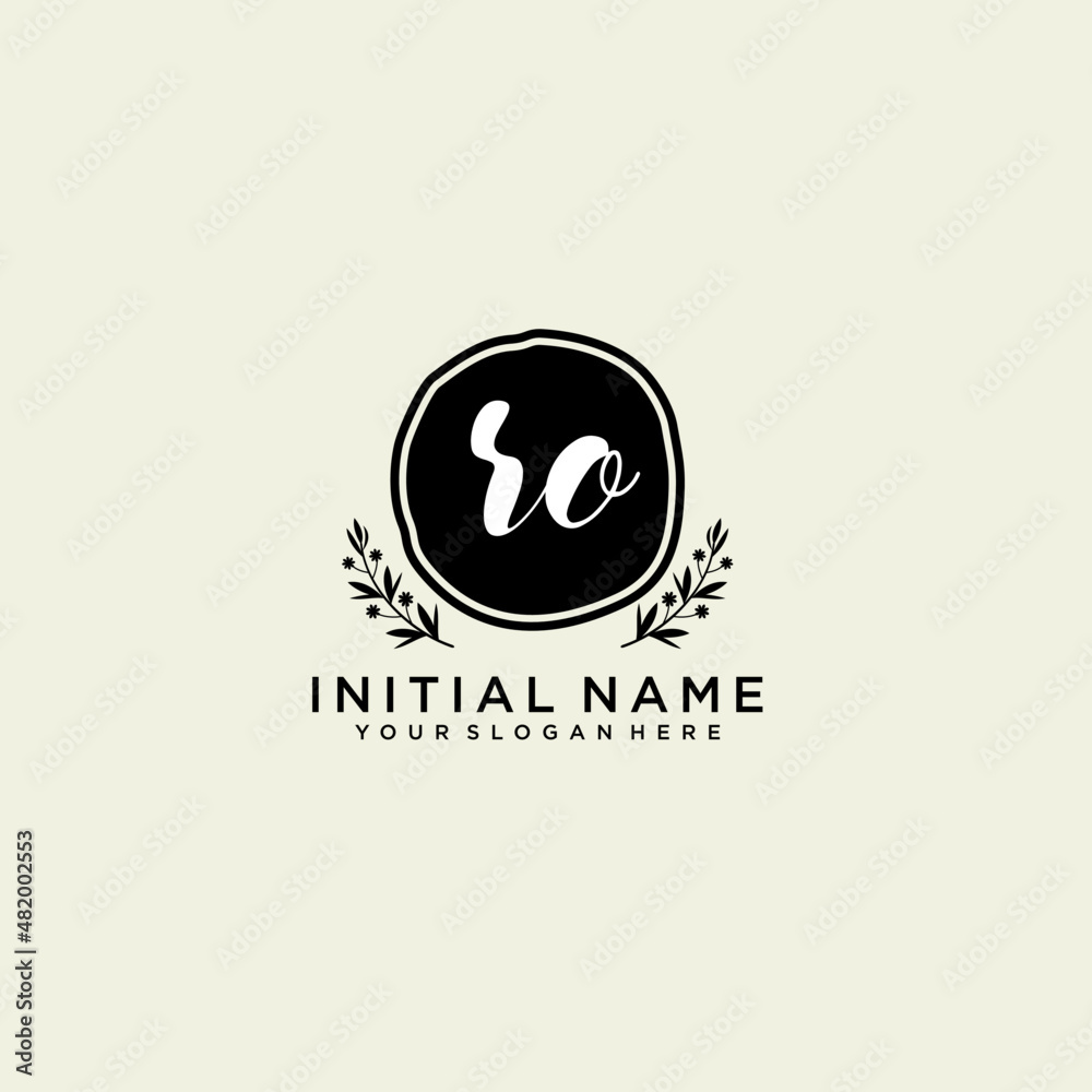 RO monogram logo template vector	