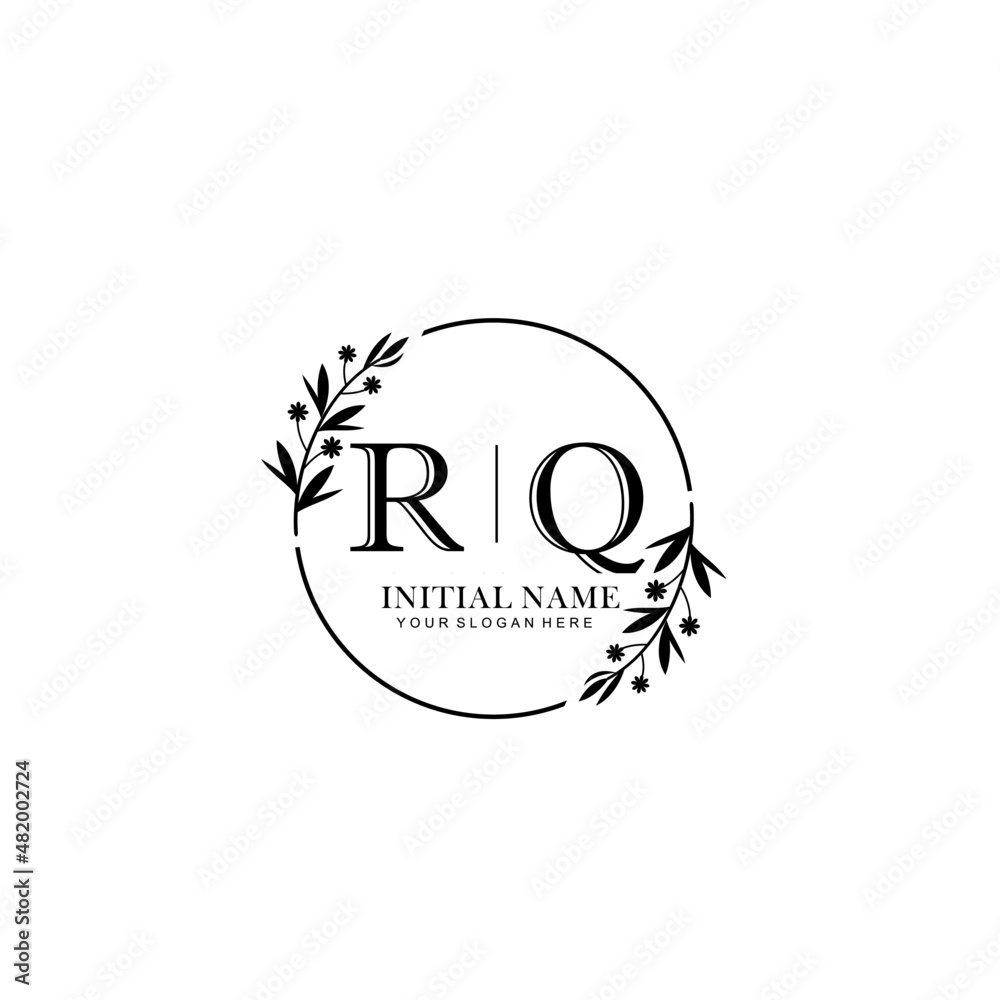 RQ Hand drawn wedding monogram logo RQ Hand drawn wedding monogram logo
