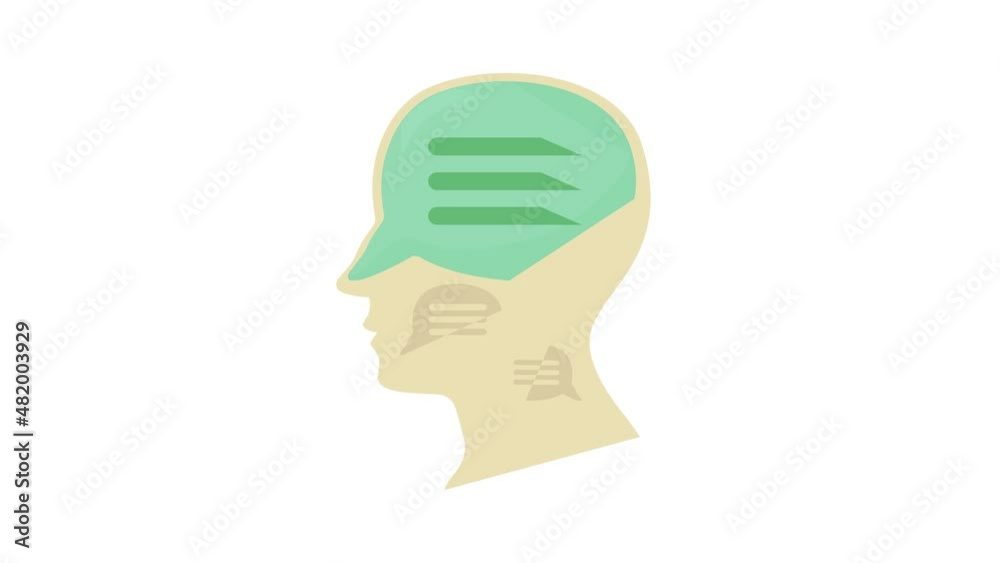 Head with chat icon animation best cartoon object on white background Head with chat icon animation best cartoon object on white background