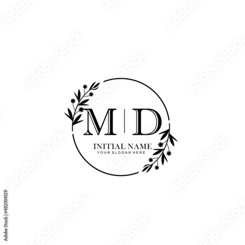 MD Hand drawn wedding monogram logo