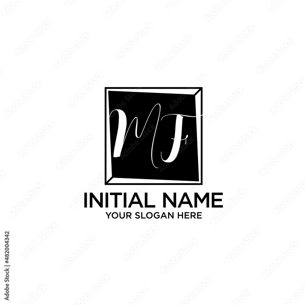 MF monogram logo template vector MF monogram logo template vector