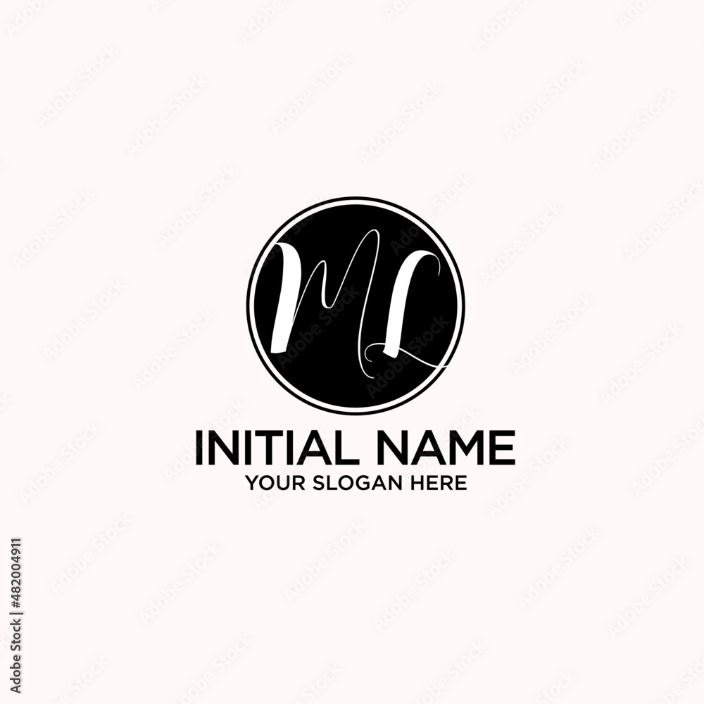 ML monogram logo template vector ML monogram logo template vector