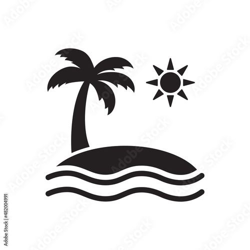 Island icon ( vector illustration )