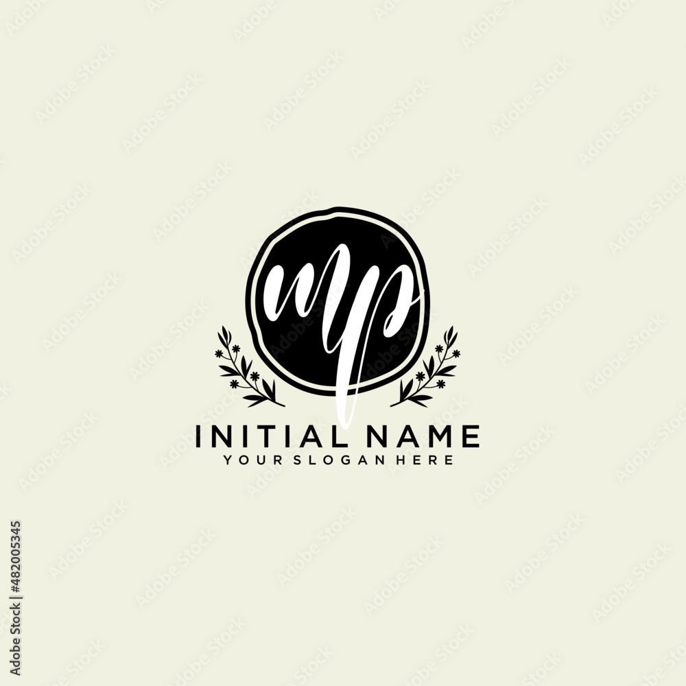 Naklejka premium MP monogram logo template vector 