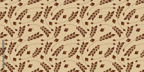 Stylish botanical illustration background. Seamless pattern.Vector.                                     