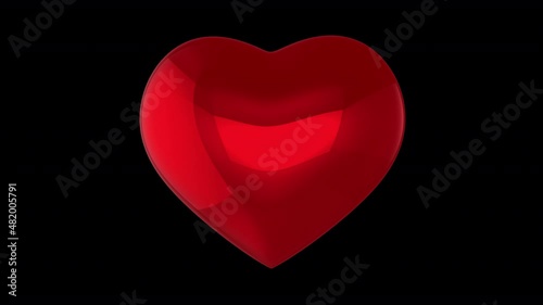3D Heart Animation, Seamless Loop, Transparent Background(ProRes4444)