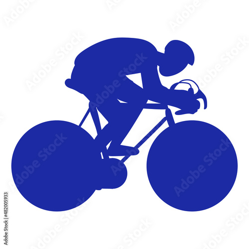 The silhouette of an athlete on a bicycle. Cycling competitions, triathlon stage. The athlete in training