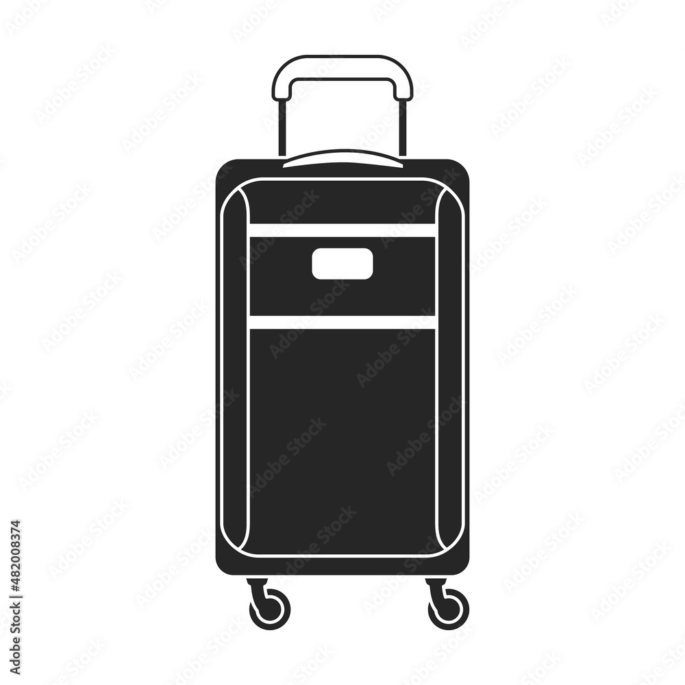Suitcase vector icon.Black vector icon isolated on white background suitcase.