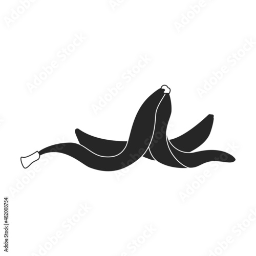 Banana vector icon.Black vector icon isolated on white background banana.