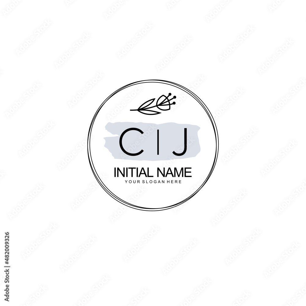 CJ Hand drawn wedding monogram logo