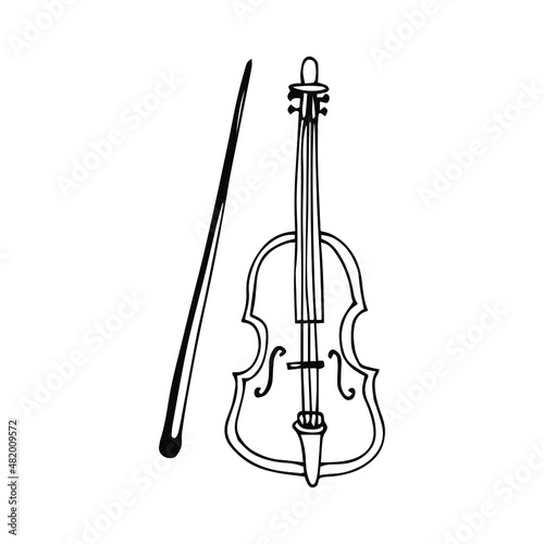 violin icon doodle hand drawn sketch