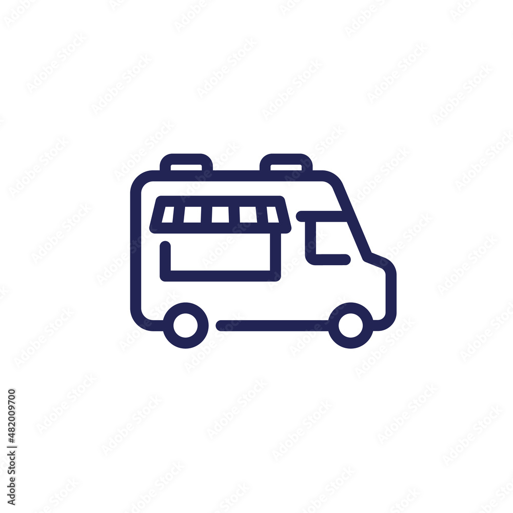food truck line icon, vector