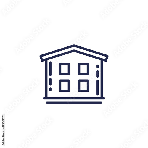 guesthouse line icon on white