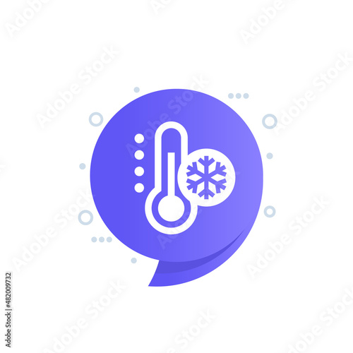low temperature icon with thermometer