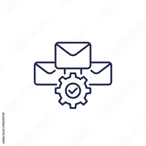 email automation line icon, vector