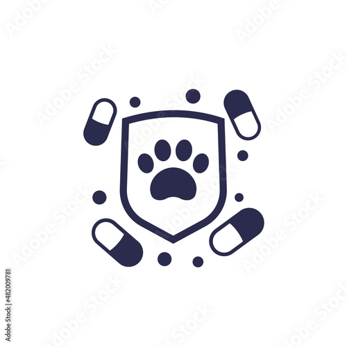 pills for pets, antiviral medicine icon