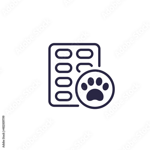 pills for pets icon on white