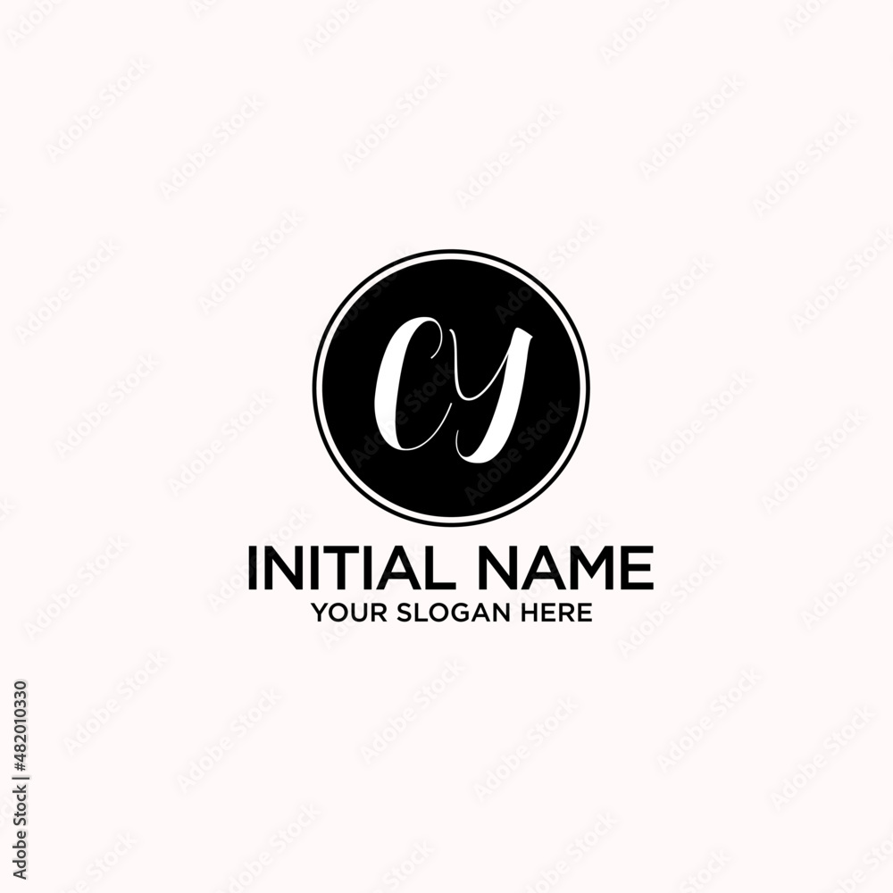 CY monogram logo template vector CY monogram logo template vector