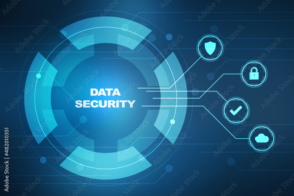  2d illustration data security concept
