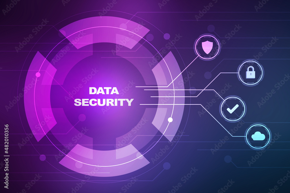  2d illustration data security concept
