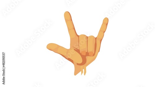 Devil horns icon animation best cartoon object on white background