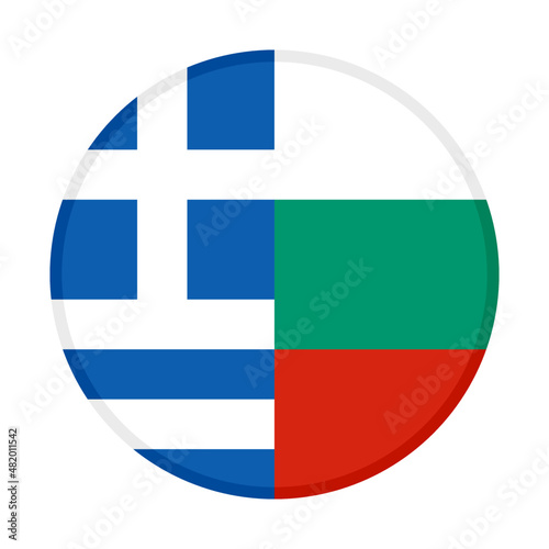 round icon with greece and bulgaria flags. vector illustration isolated on white background