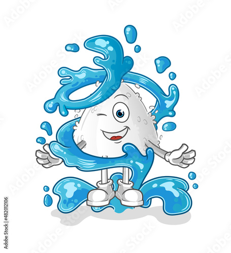 onigiri fresh with water mascot. cartoon vector