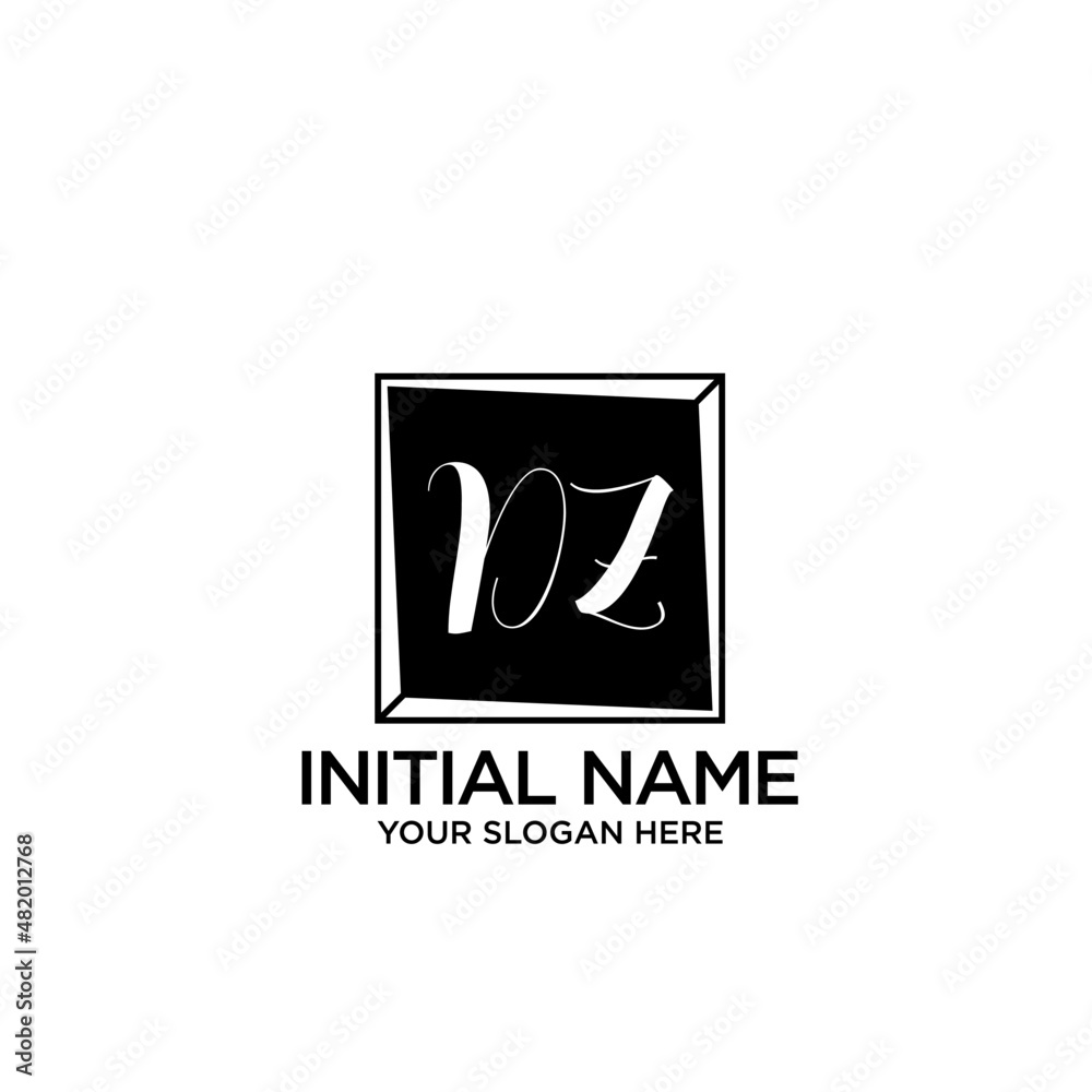 DZ monogram logo template vector	