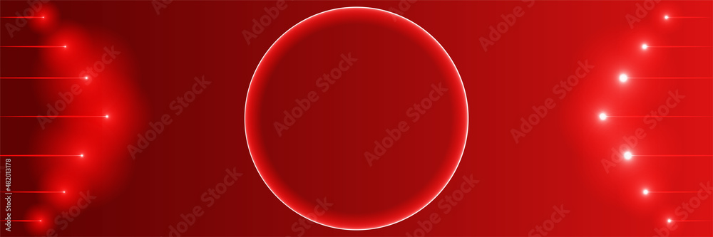 Abstract neon style red wide banner design background Abstract neon style red wide banner design background