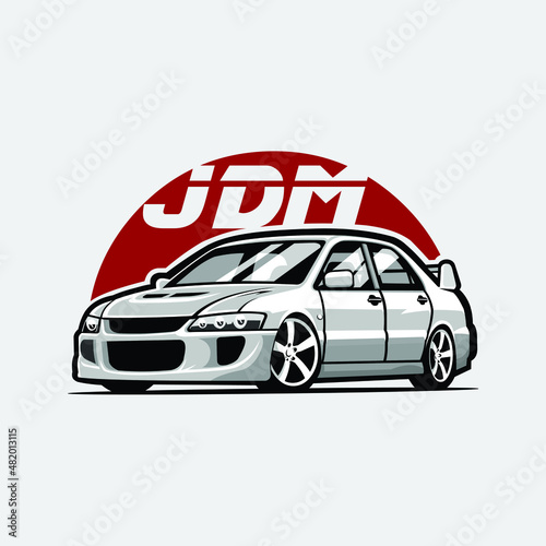 JDM Japanese sport car vector illustration. Best for car enthusiast and club tshirt