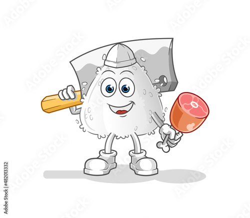 onigiri Butcher illustration. character vector