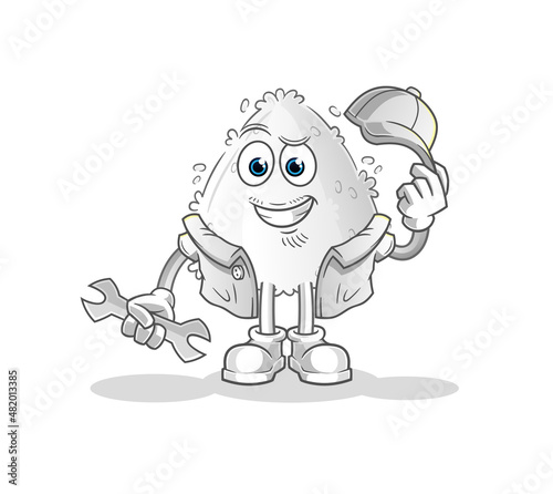 onigiri mechanic cartoon. cartoon mascot vector