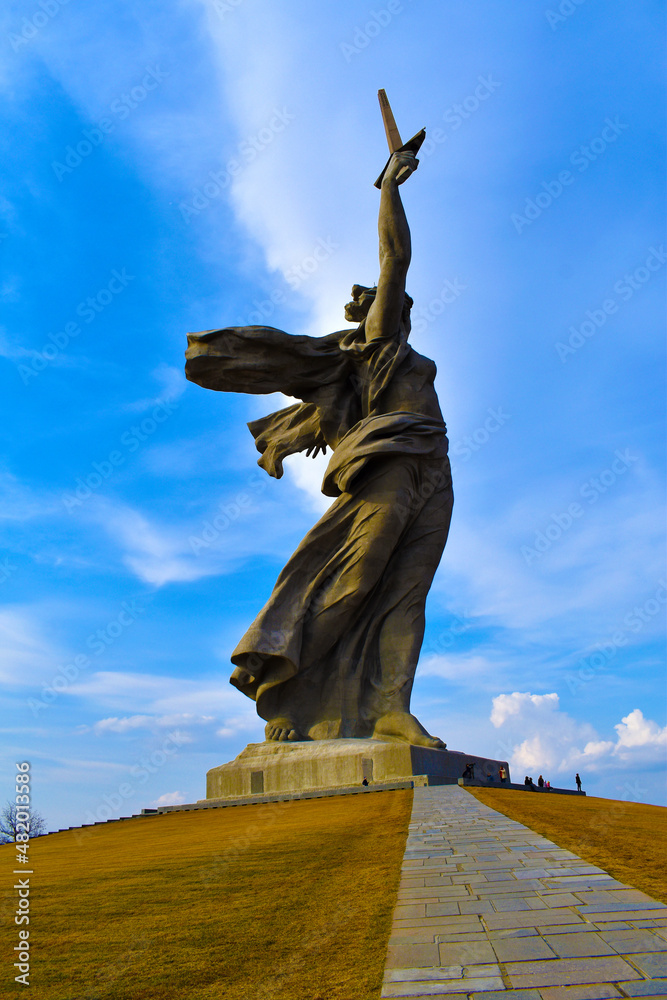 statue against the blue sky	