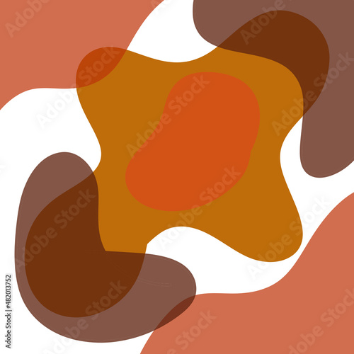 Abstract Wall Background Art with Earth Tones Organic Shape Watercolor design