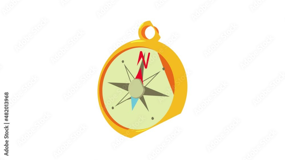 Compass icon animation best cartoon object on white background Compass icon animation best cartoon object on white background