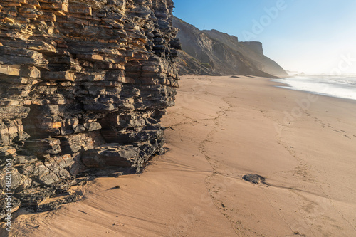Cliffs of Carreagem Beach. Aljezur. Algarve