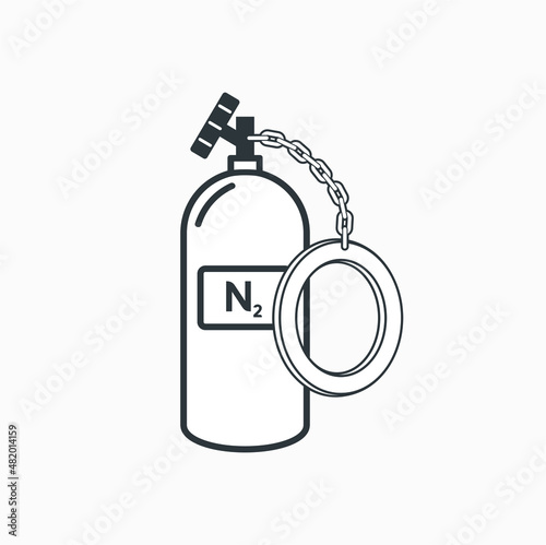 illustration of nitrous oxide system, auto sport icon, vector art.