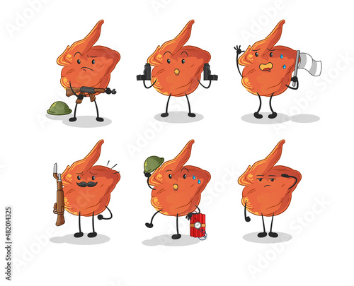 chicken wing troops character. cartoon mascot vector