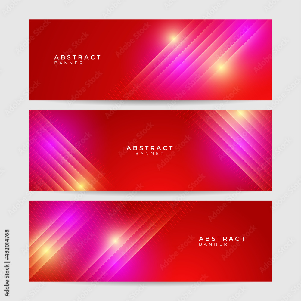 Fototapeta premium Technology global red wide banner design background