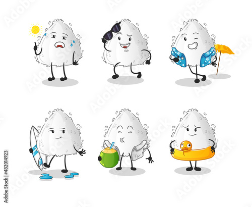 onigiri holiday character. cartoon mascot vector